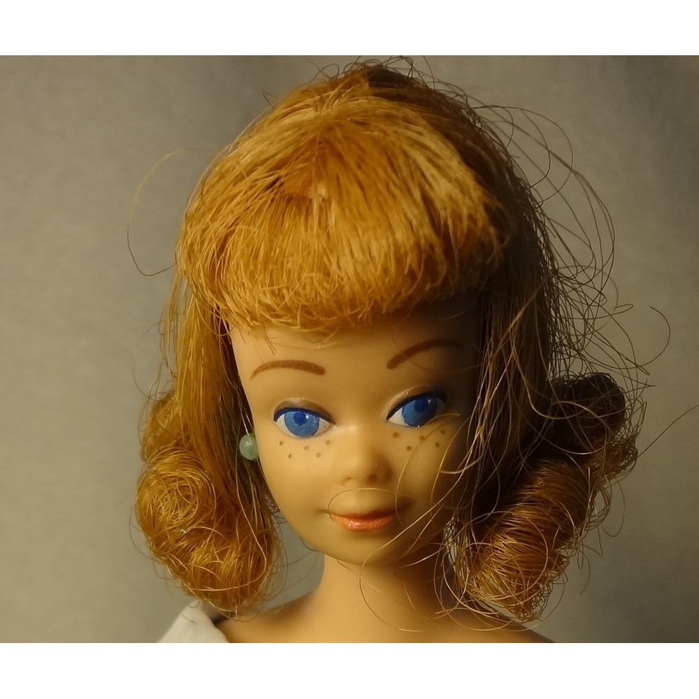 Vintage-Rare 1960s Midge Doll Red Hair‎ Black Dress White Collar with Stand - Picture 5 of 7